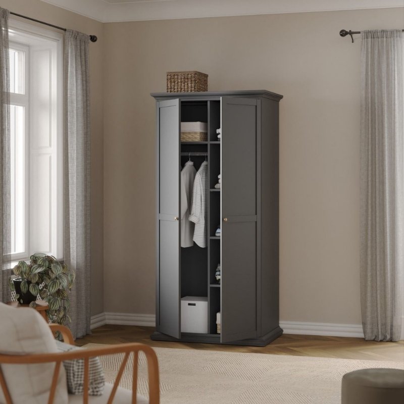 Furniture To Paris 2 Door Wardrobe Matte Grey