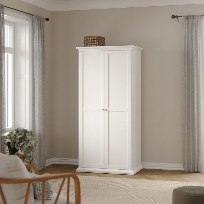 Furniture To Go Paris 2 Door Wardrobe White