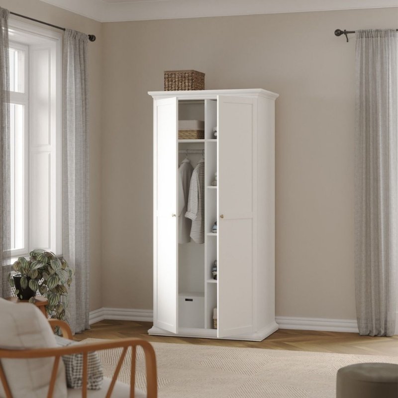 Furniture To Go Paris 2 Door Wardrobe White