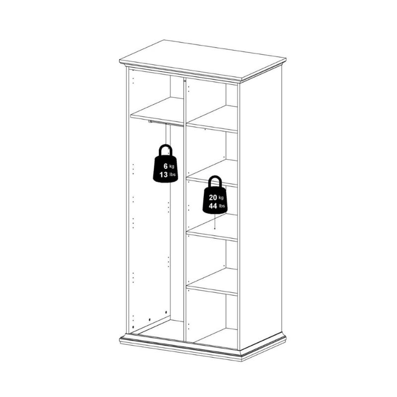 Furniture To Go Paris 2 Door Wardrobe White