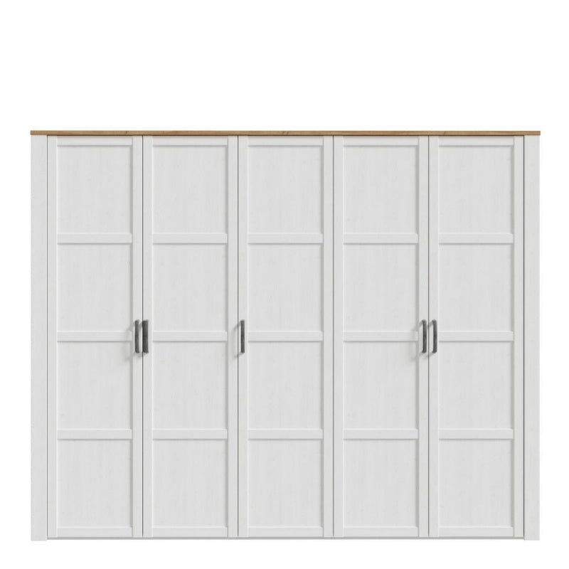Furniture To Go Bohol 5 Door Wardrobe White & Riviera Oak