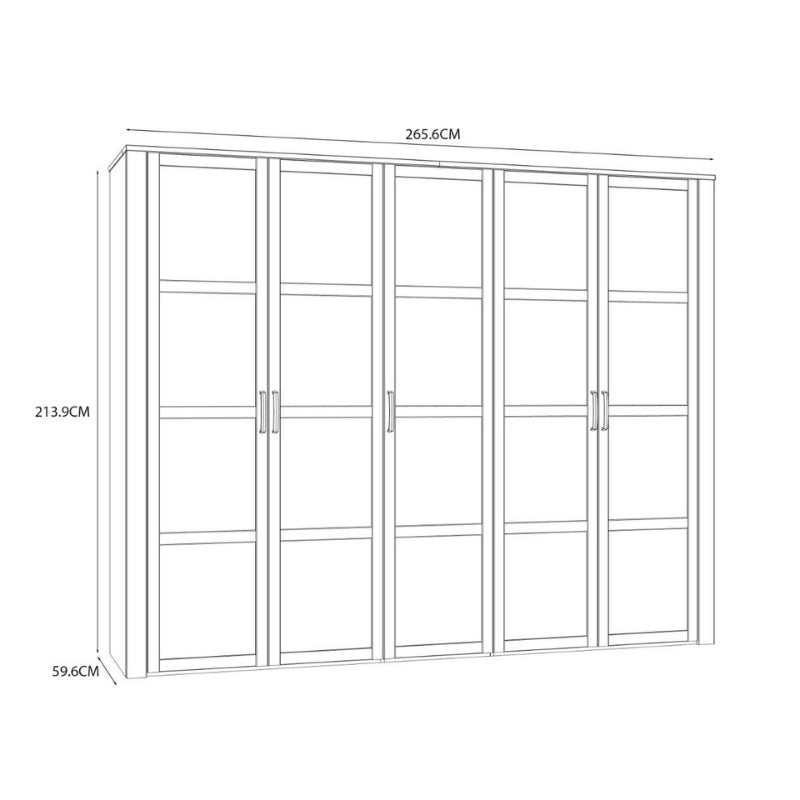 Furniture To Go Bohol 5 Door Wardrobe White & Riviera Oak