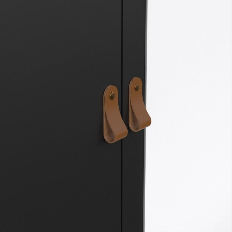 Furniture To Go Barcelona 2 Doors 1 Mirror Door 2 Drawers Wardrobe Matte Black
