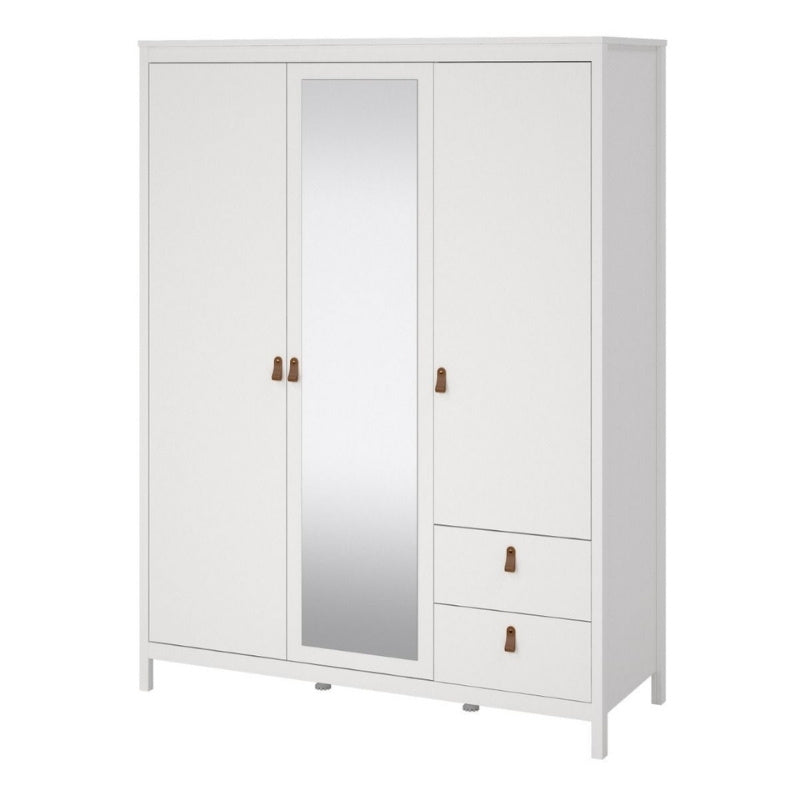 Furniture To Go Barcelona 2 Doors 1 Mirror Door 2 Drawers Wardrobe White