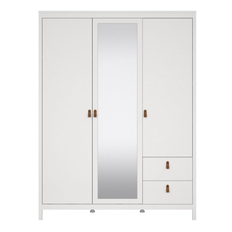Furniture To Go Barcelona 2 Doors 1 Mirror Door 2 Drawers Wardrobe White