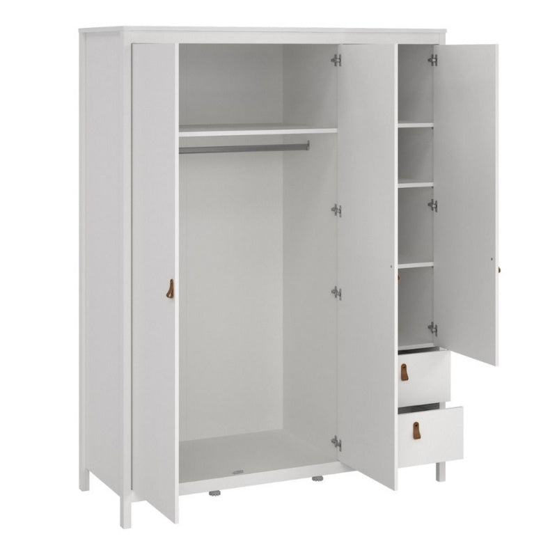 Furniture To Go Barcelona 2 Doors 1 Mirror Door 2 Drawers Wardrobe White