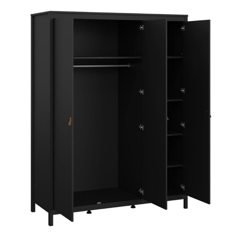 Furniture To Go Barcelona 3 Door Wardrobe Matte Black