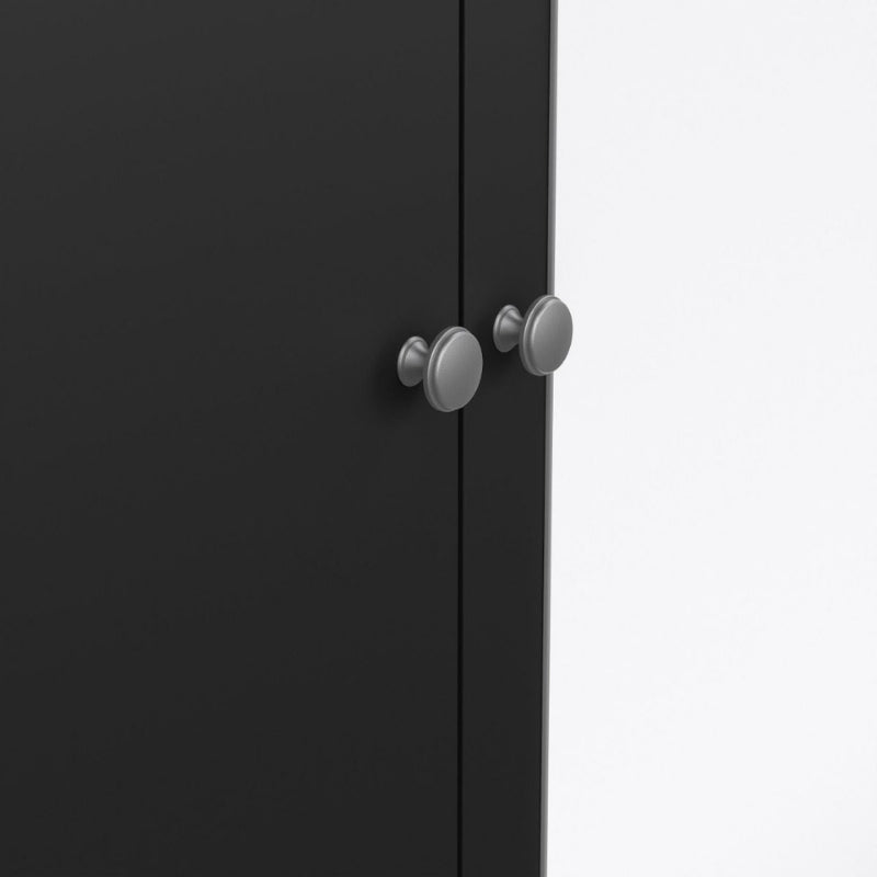 Furniture To Go Madrid 2 Doors 1 Mirror Door 2 Drawers Wardrobe Matte Black