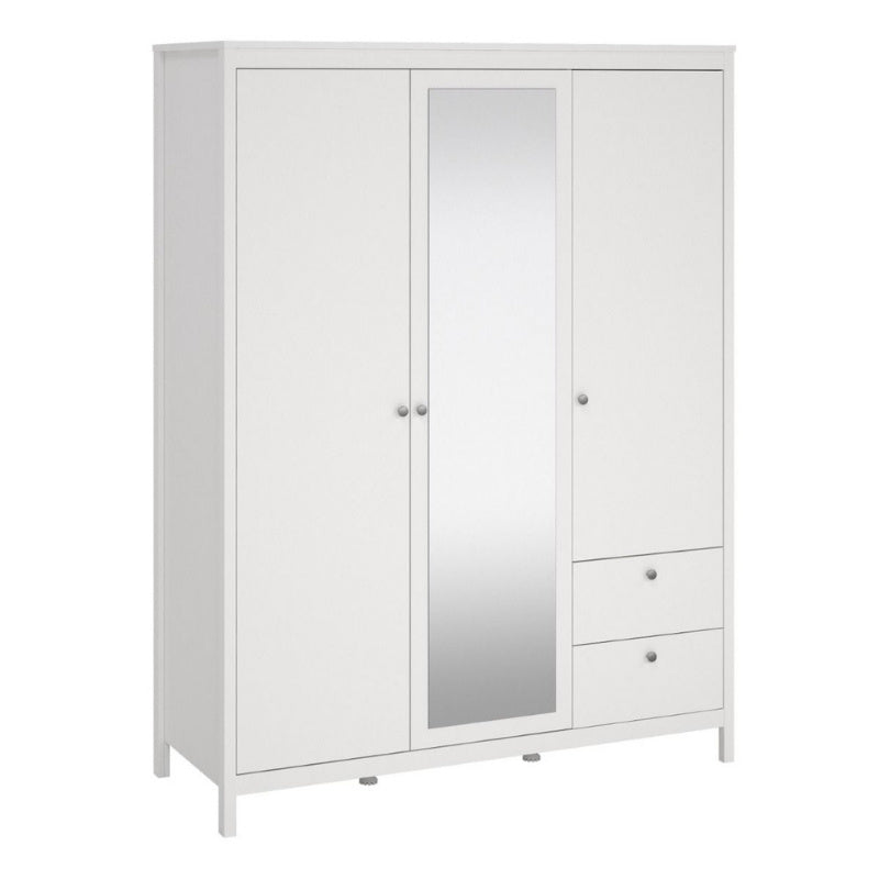 Furniture To Go Madrid 2 Doors 1 Mirror Door 2 Drawers Wardrobe White