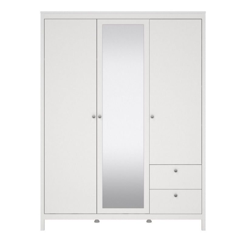 Furniture To Go Madrid 2 Doors 1 Mirror Door 2 Drawers Wardrobe White