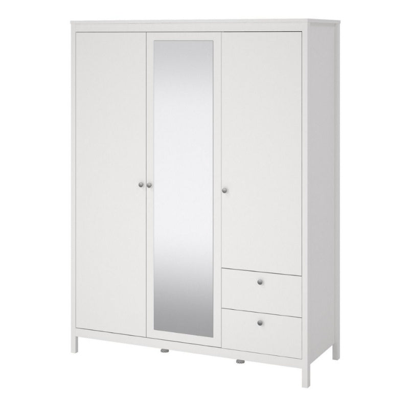 Furniture To Go Madrid 2 Doors 1 Mirror Door 2 Drawers Wardrobe White