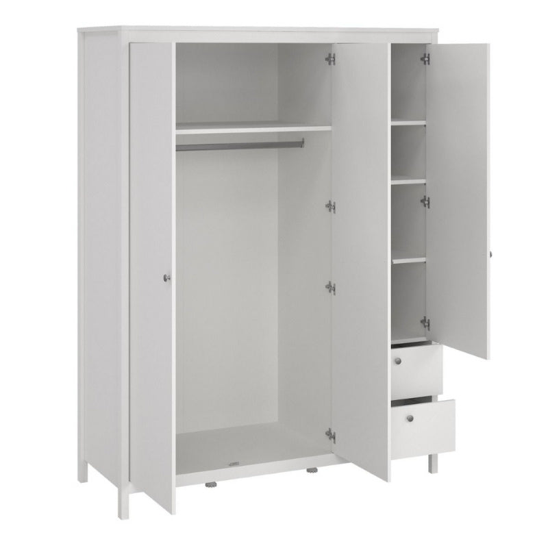 Furniture To Go Madrid 2 Doors 1 Mirror Door 2 Drawers Wardrobe White