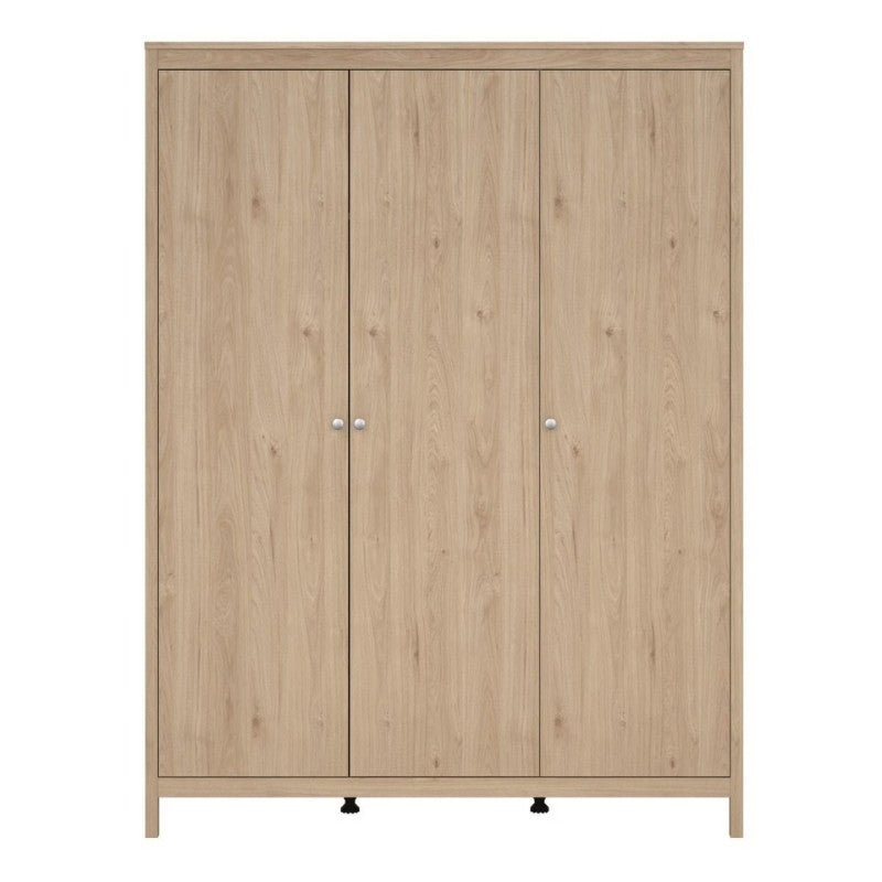 Furniture To Go Madrid 3 Door Wardrobe Jackson Hickory Oak