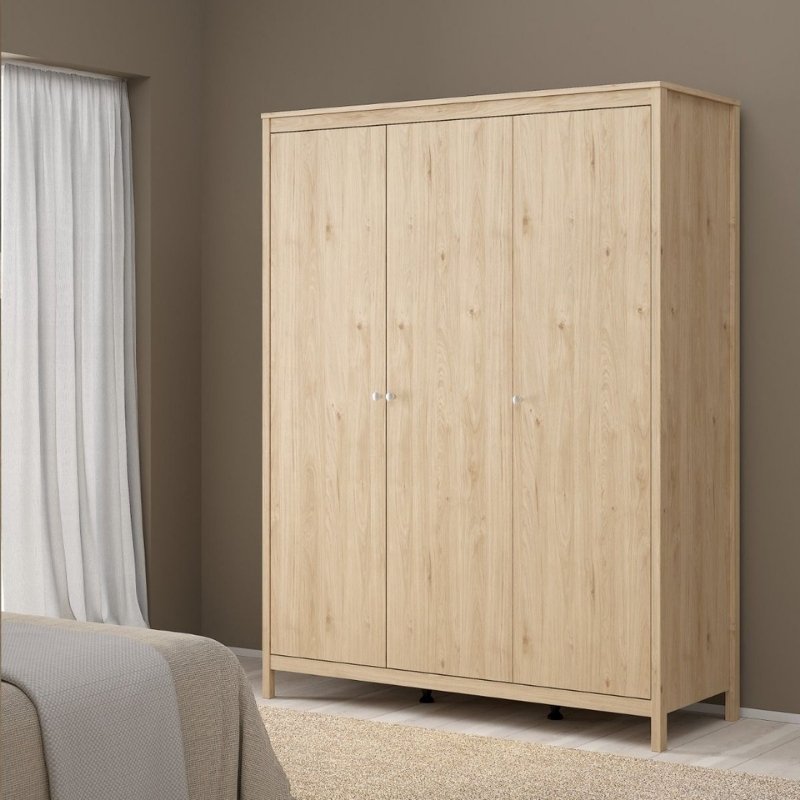 Furniture To Go Madrid 3 Door Wardrobe Jackson Hickory Oak