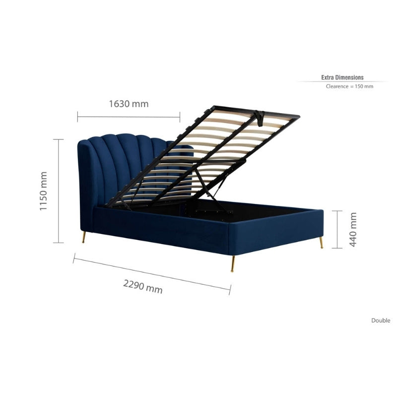 Birlea Lottie Double Ottoman Bed Midnight Blue