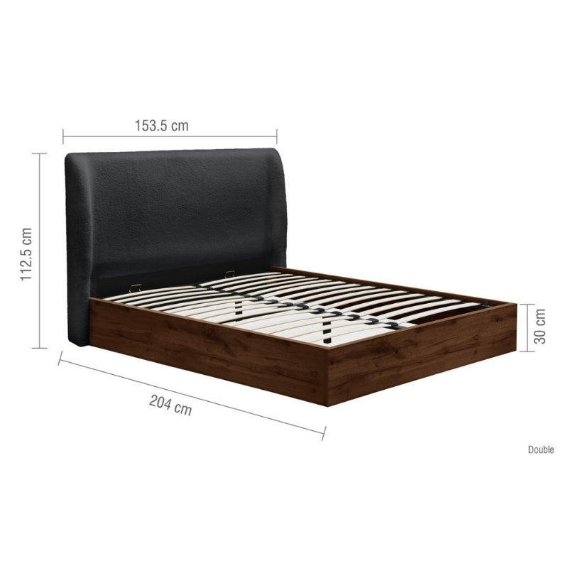 Birlea Halfden Double Ottoman Bed Grey