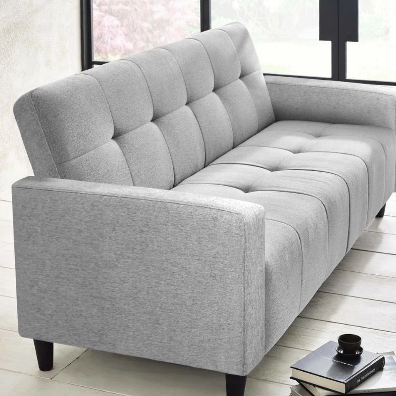 Julian Bowen Alfie 3 Seater Storage Sofa Bed Grey Linen