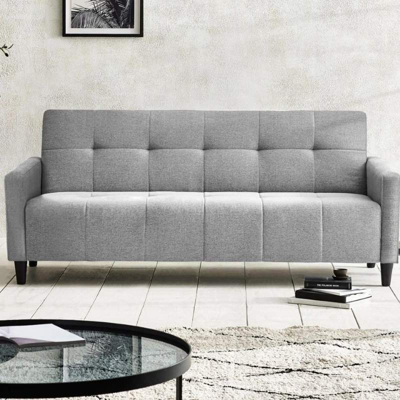 Julian Bowen Alfie 3 Seater Storage Sofa Bed Grey Linen