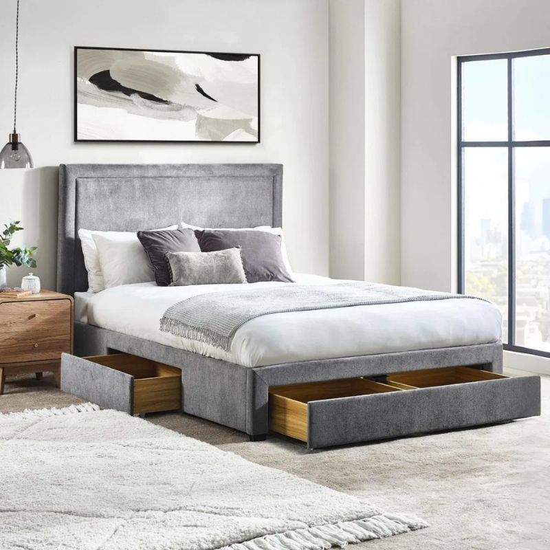 Julian Bowen Mayfair 4 Drawer Double Storage Bed Grey