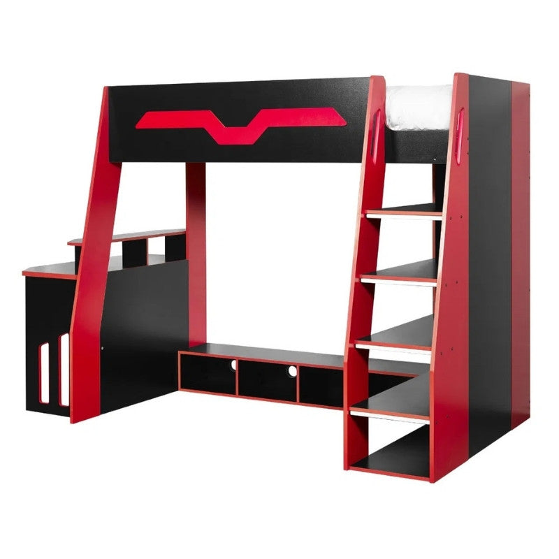 Julian Bowen Eagle Gaming High Sleeper Bed Black & Red