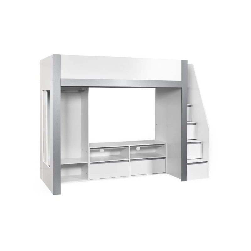 Julian Bowen Gaia High Sleeper Bed White & Silver