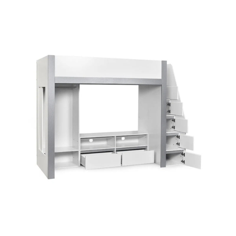Julian Bowen Gaia High Sleeper Bed White & Silver