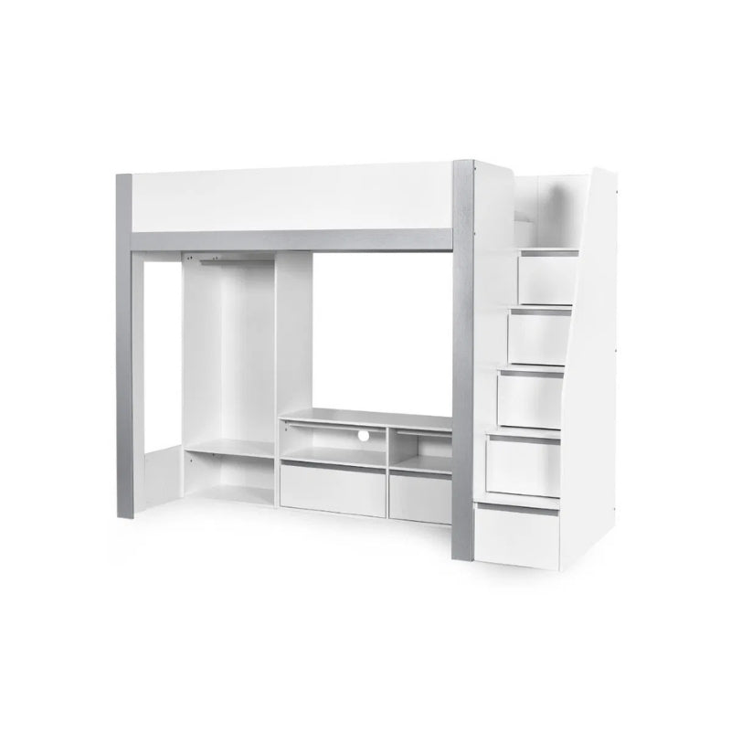 Julian Bowen Gaia High Sleeper Bed White & Silver