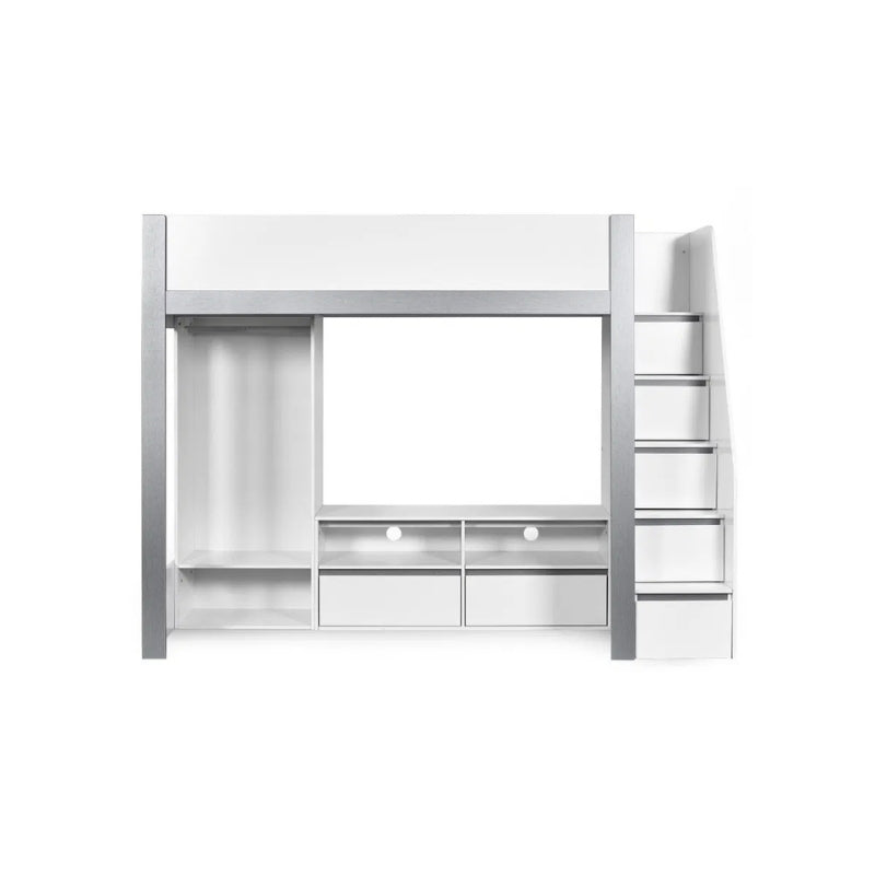Julian Bowen Gaia High Sleeper Bed White & Silver