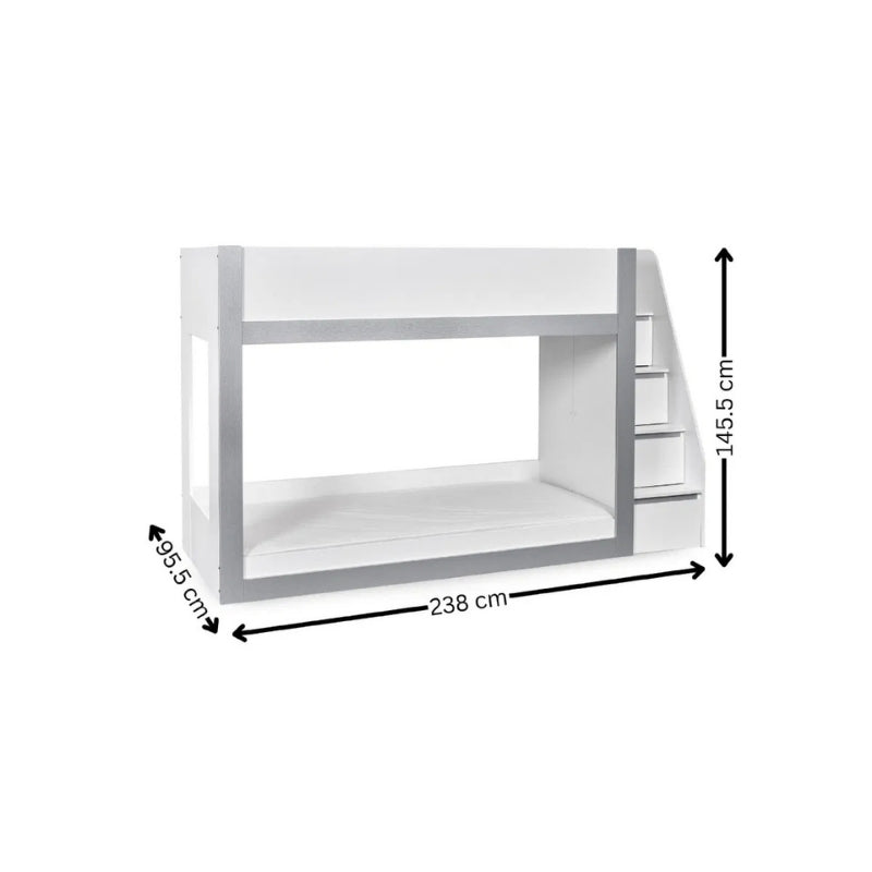Julian Bowen Gaia Bunk Bed White & Silver