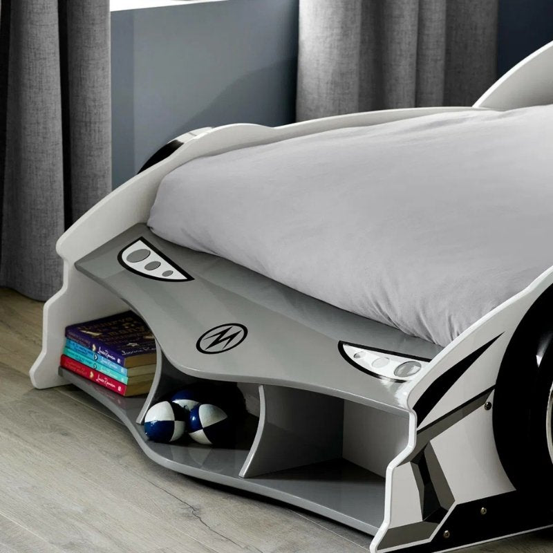 Julian Bowen Storm Racer Car Bed White & Grey