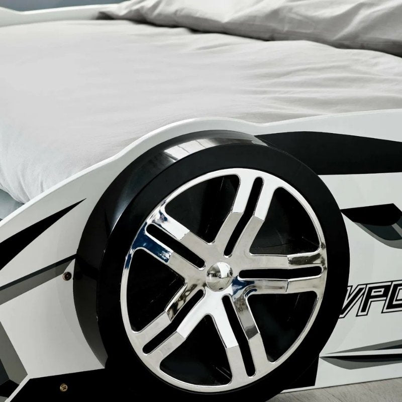Julian Bowen Storm Racer Car Bed White & Grey