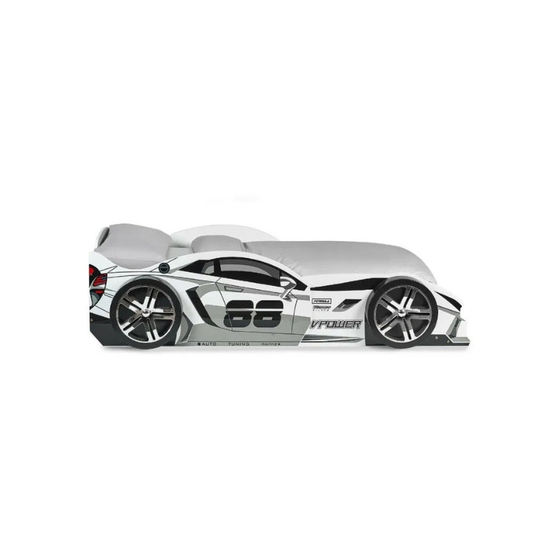 Julian Bowen Storm Racer Car Bed White & Grey