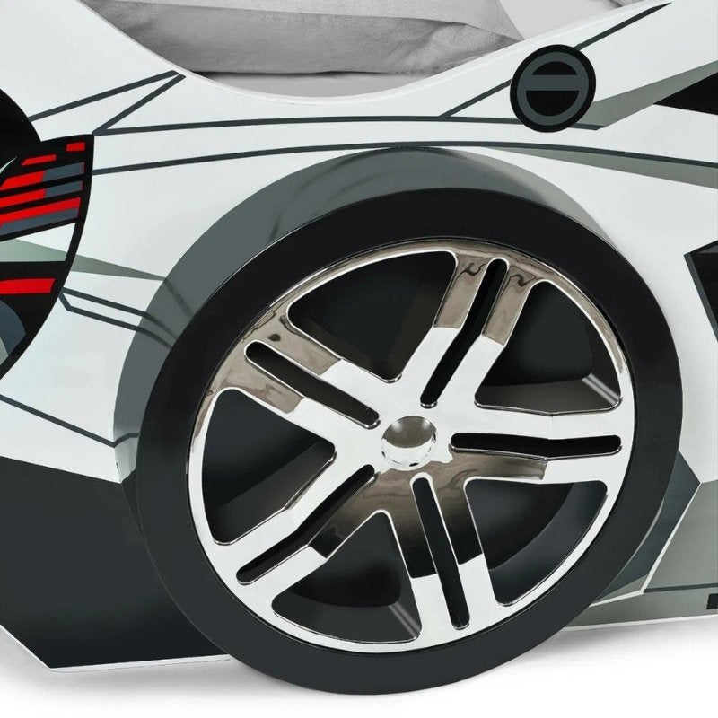 Julian Bowen Storm Racer Car Bed White & Grey