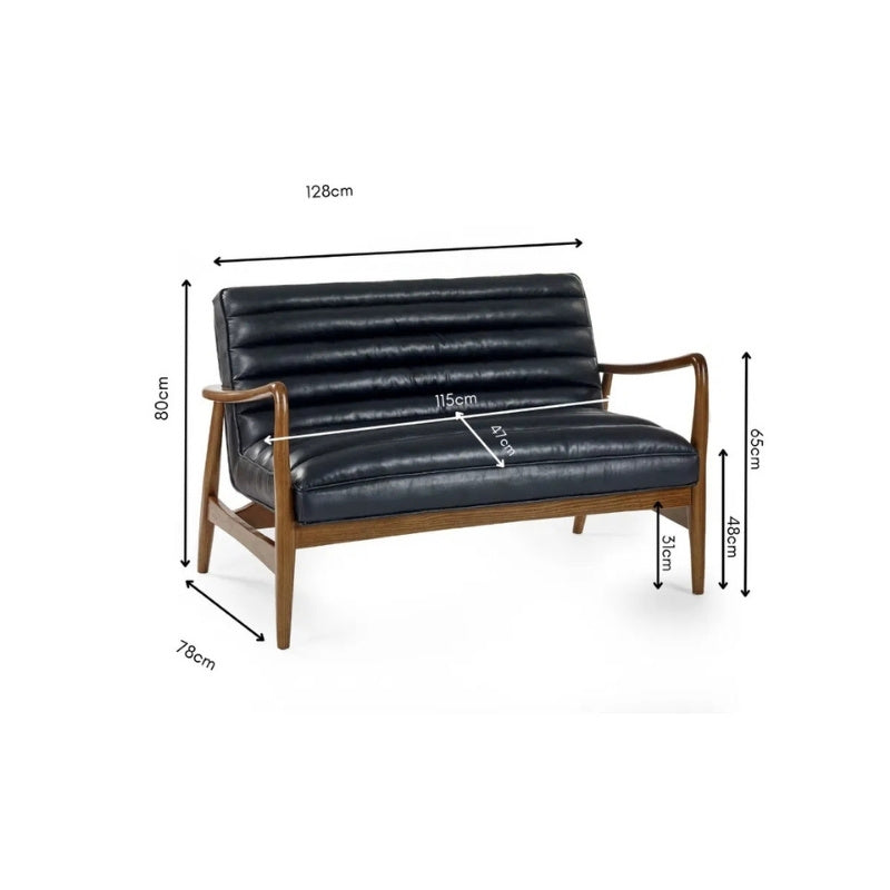 Julian Bowen Marshall 2 Seater Sofa Black