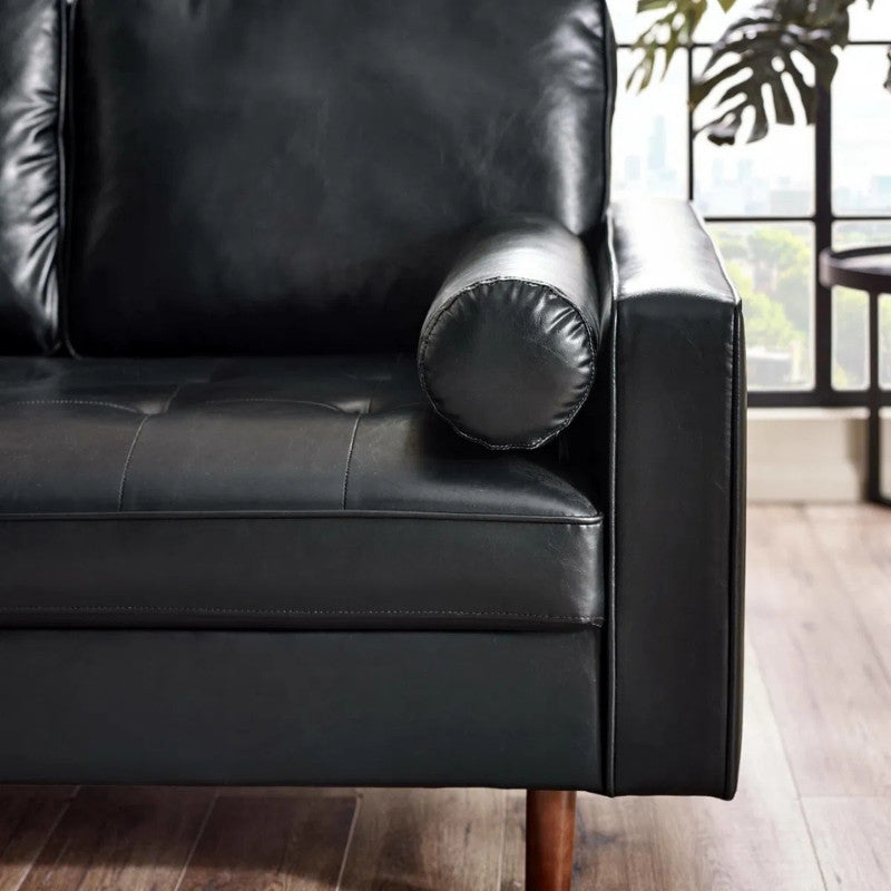 Julian Bowen Henley 2 Seater Sofa With Bolsters Black