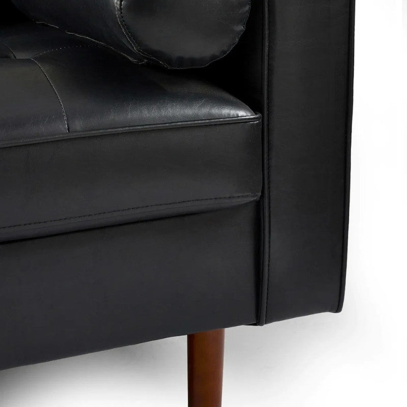 Julian Bowen Henley 2 Seater Sofa With Bolsters Black
