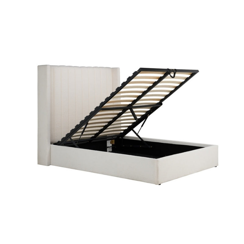 Birlea Maisey King Ottoman Bed White Boucle