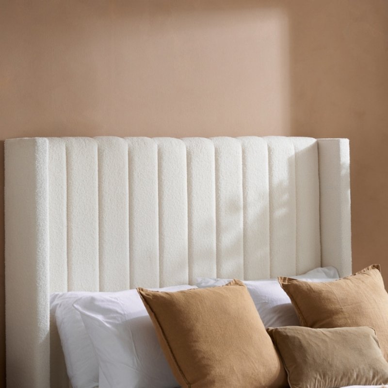 Birlea Maisey Double Ottoman Bed White Boucle