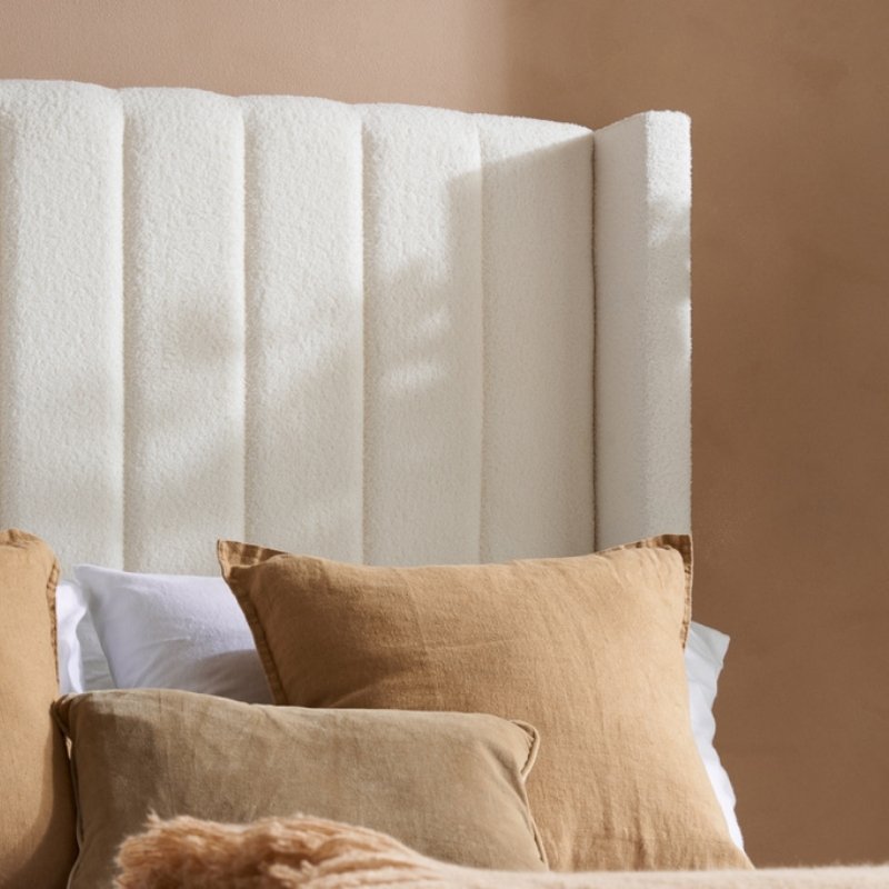 Birlea Maisey Double Ottoman Bed White Boucle