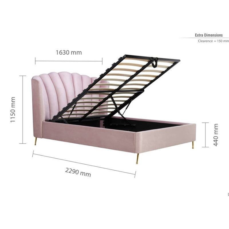 Birlea Lottie Double Ottoman Bed Pink