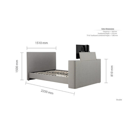 Birlea Plaza Double TV Bed Grey