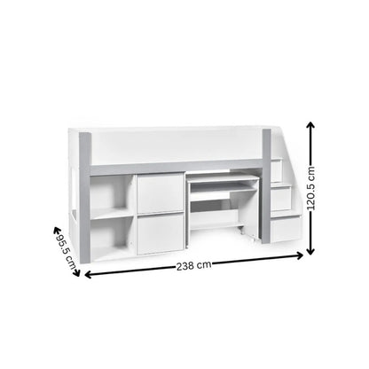 Julian Bowen Gaia Mid Sleeper Bed White & Silver