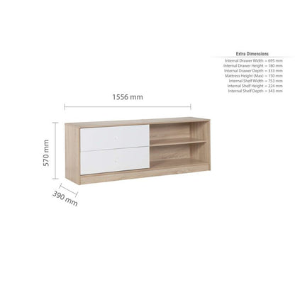 Birlea Leyton Cabin Single Bed White & Oak Effect