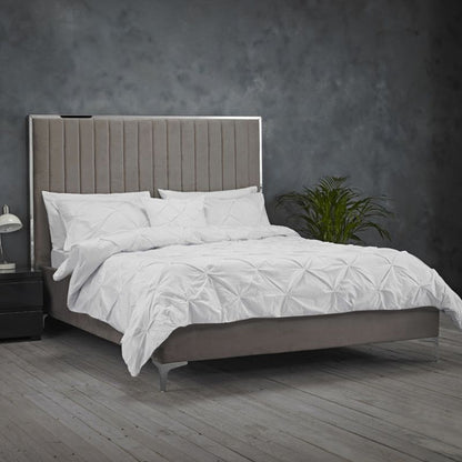 LPD Furniture Berkeley King Size Bed Soft Mink Grey