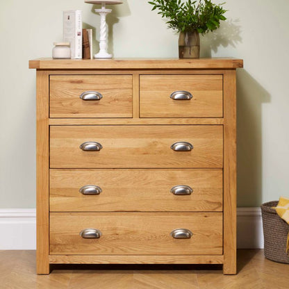 Birlea Woburn Oak 3+2 Drawer Chest