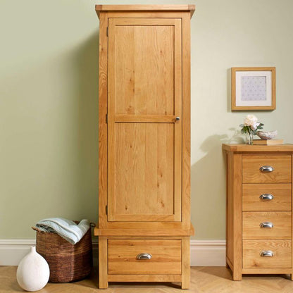 Birlea Woburn 1 Door 1 Drawer Oak Wardrobe