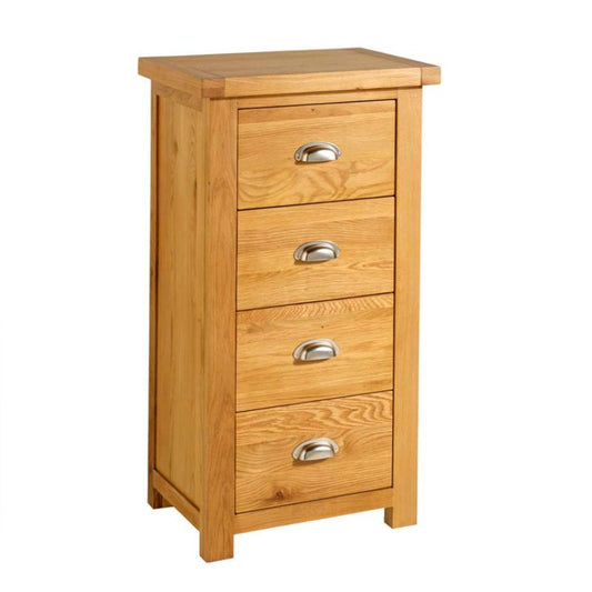 Wooden chest with four drawers, perfect for storing small items.