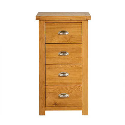 Birlea Woburn Oak 4 Drawer Narrow Chest