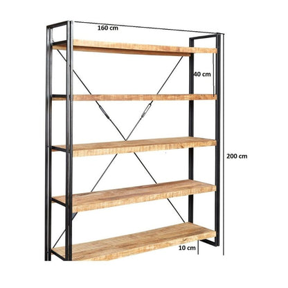 Indian Hub Cosmo Industrial Large Open Bookcase