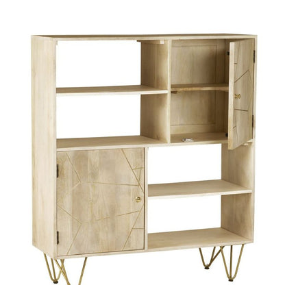 Indian Hub Light Gold Display Cabinet